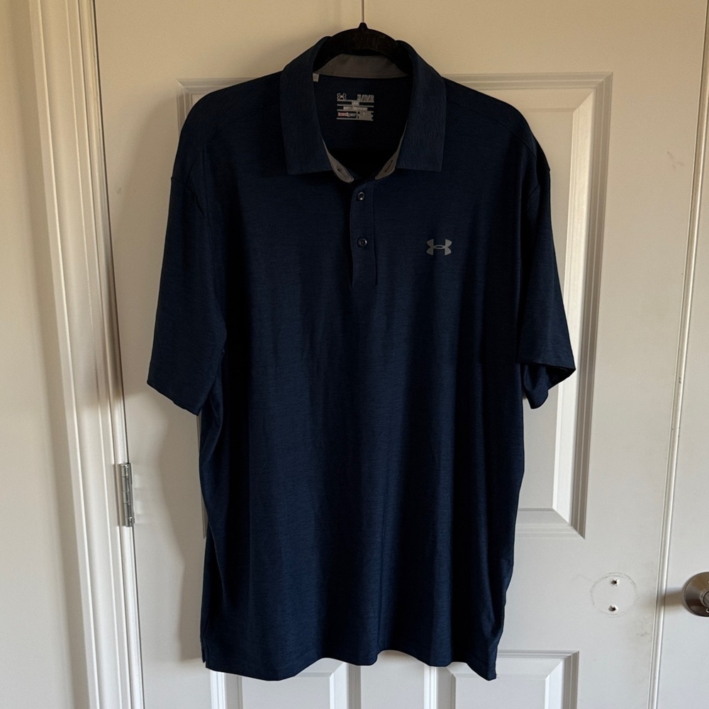 Under Armour Men's Dark Blue Polo Shirt Loose Size XL